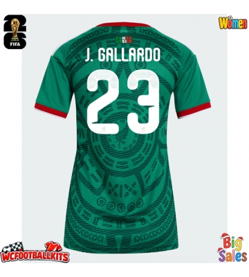 Mexico Jesus Gallardo #23 Replica Home Stadium Shirt for Women World Cup 2026 Short Sleeve